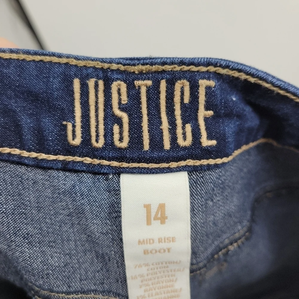 JUSTICE Girls Midrise Bootcut‎ Jeans Size 14